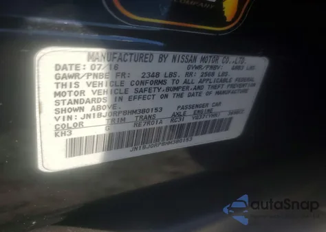 2017 Infiniti Qx50 z USA, uszkodzony, nr VIN JN1BJ0RP8HM380153